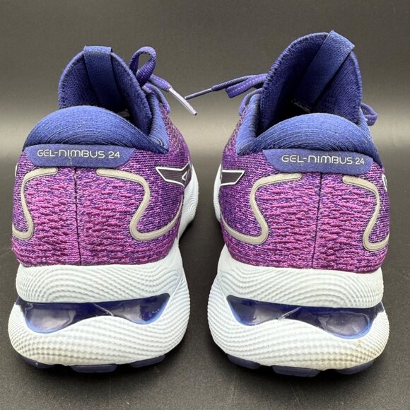 Asics Gel-Nimbus 24 Women’s Running Shoes Purple Blue Lightweight Size 8.5 Mesh - Picture 6 of 7